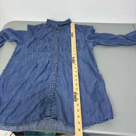 J.Jill Denim Button Front Blue Shirt Women's Small 100% Tencel Lyocell - Picture 9 of 11